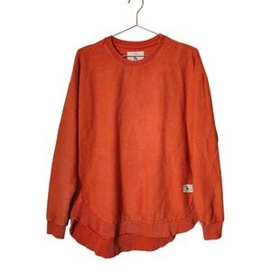 SOUTHERN FRIED COTTON Corded Poncho Crewneck Sweatshirt Orange Size L
